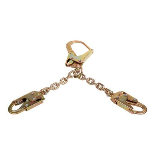 Work Positioning Lanyard Chain Assembly - 2 Clevis Snap Hooks - 1 Swivel Rebar Hook