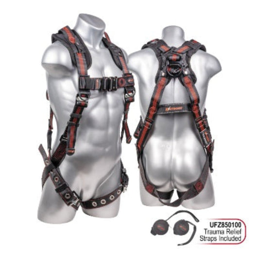 Kapture 5 Point Elite+ Full Body Harness  - Dorsal D-Ring - QC Chest - Torso Adjusters - Tongue Buckle Legs & Shoulder Pads - All Sizes