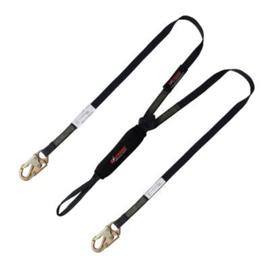 Shock Absorbing Lanyard- Shock Pack - Arc Flash Rated - Twin Leg - 2 Snap Hooks - 1 Loop - 6ft