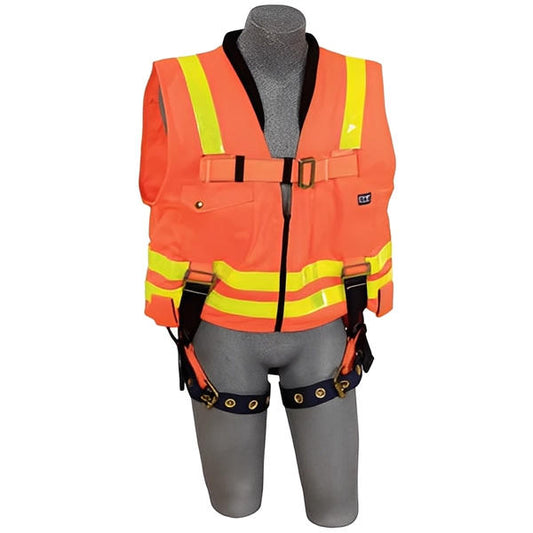 Delta Vest Hi-Vis Reflective Workvest Harness, Tongue Buckle, Universal