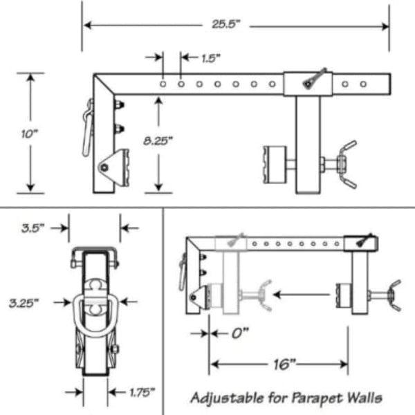 Parapet Roofing Anchor (26 x 9 x 2)