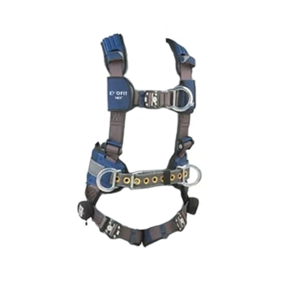 ExoFit NEX Construction Style Climbing Harness, Back/Side/Front D-Rings - All Sizes