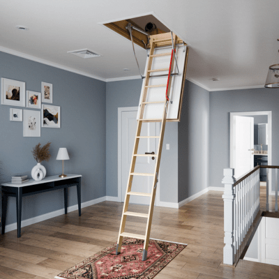 LWF60 Fire Rated Insulated Wood Attic Ladder - All Sizes 22.5in x 47in