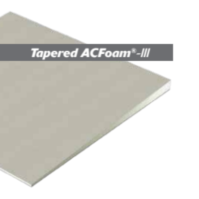 Atlas ACFoam-III - Tapered CGF R-4.3 Coated Glass Faced 2 Sides Polyiso Roof Ins Board - All Sizes Slope 1/8in - 0.5in - 1in x 4ft x 4ft (64 Sh/Plt - 1024 sq ft/Plt)