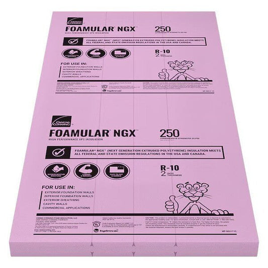 Owens Corning FOAMULAR NGX 250 4ft x 8ft x 1 In Insulation Board Owens Corning