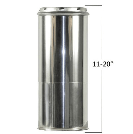 6-Inch Adjustable Chimney Pipe (11" to 20" Telescoping Length)
