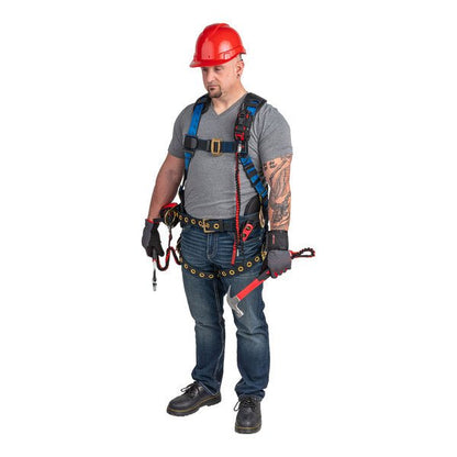Kapture 5 Point Essential+ Full Body Harness - Dorsal D-Ring - Tongue Buckle Legs - Shoulder Pads & Waist Belt