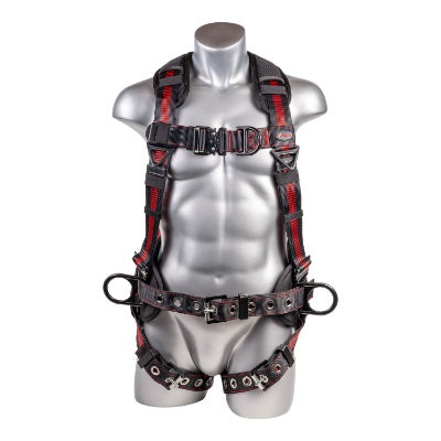 Kapture 5 Point Epic Full Body Harness - 4 D-Rings - QC Chest - Tongue Buckle Legs - Shoulder Pads & Waist Belt