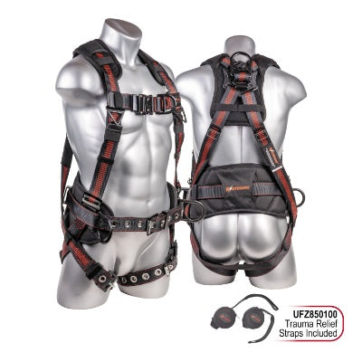 Kapture 5 Point Epic Full Body Harness - 4 D-Rings - QC Chest - Tongue Buckle Legs - Shoulder Pads & Waist Belt