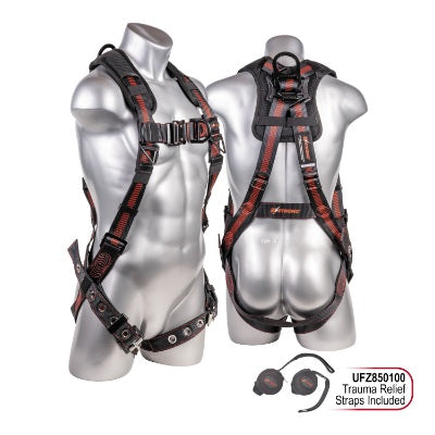 Kapture 5 Point Elite+ Full Body Harness - 2 D-Rings - QC Chest - Tongue Buckle Legs & Shoulder Pads