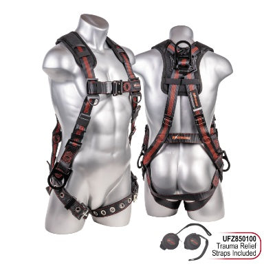 Kapture 5 Point Elite+ Full Body Harness - 3 D-Rings - QC Chest - Tongue Buckle Legs & Shoulder Pads