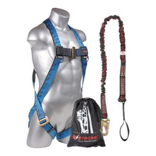 Load image into Gallery viewer, Kapture Essential Full Body Harness - 3 Pt Adj with MB Legs &amp; 6ft SAL Internal Design with 1 Snap Hook - 1 Loop &amp; Storage Bag - Combo Kit - All Sizes
