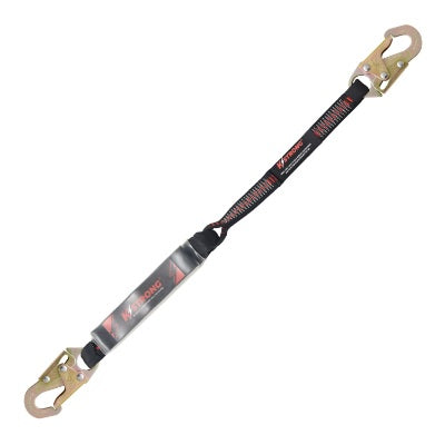 Shock Absorbing Lanyard - Clear Shock Pack - 2 Snap Hooks - All Sizes