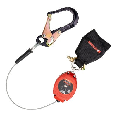 Brute Backer Self Retracting Lifeline - Leading Edge - Aluminum Rebar Hook - 8.5ft