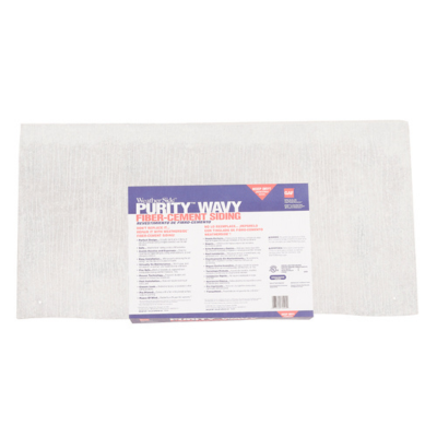 WeatherSide Fiber-Cement Siding - Purity Wavy Shingle w/ Textured Surface - 12 in x 24 in  (18 Shingles - Approx 33 Sq Ft)