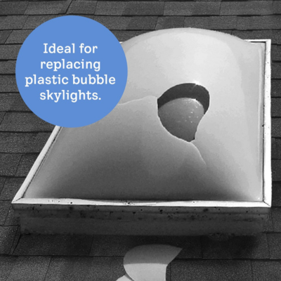 VELUX Manual Venting Curb Mount Skylight - White Solar Powered Shade