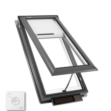 Load image into Gallery viewer, VELUX Solar Powered Venting Deck Mount Skylight - White Solar Powered Shade
