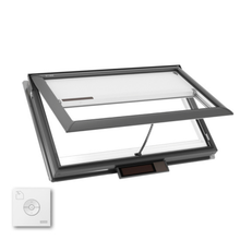 Load image into Gallery viewer, VELUX Solar Powered Venting Deck Mount Skylight - White Solar Powered Shade
