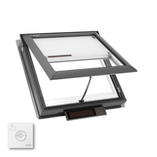 Load image into Gallery viewer, VELUX Solar Powered Venting Deck Mount Skylight - White Solar Powered Shade
