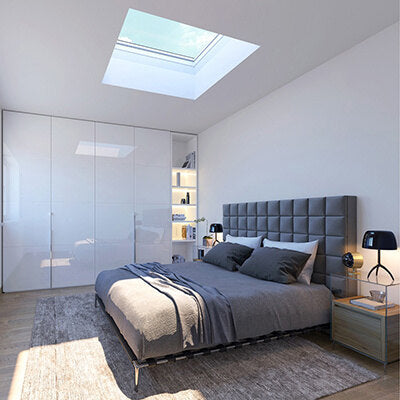 VELUX Fixed Curb Mount Skylight - White Solar Powered Shade