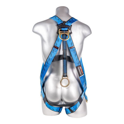 Kapture 3 Point Essential Full Body Harness - Dorsal D-Ring with 18" Ext O-Ring - Pull Thru Legs