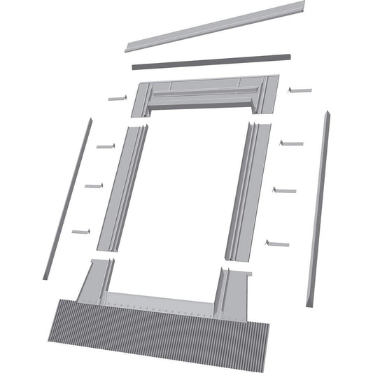 Aluminum High-Profile Tile Roof Flashing Kit for Deck Mount Skylight - All Sizes