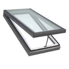 Load image into Gallery viewer, Velux Manual Venting Curb Mount Skylight - Laminated LowE3 Glass - White Solar Powered Room Darkening Blind
