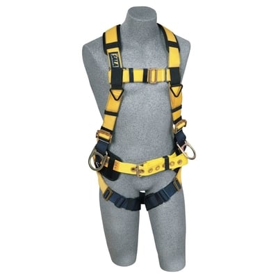 Delta Iron Worker's Harness with Pass Thru Buckle Leg Straps, Back D-Ring - All Sizes
