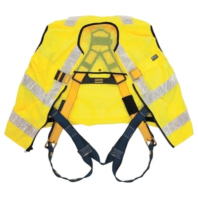 Delta Vest Hi-Vis Reflective Workvest Harness, Tongue Buckle - All Sizes