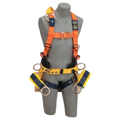 Chair Harness with Rigid Seat Board, Extended Back D-Ring/Side D-Rings - All Sizes