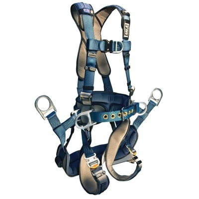ExoFit XP Tower Climbing Harness, Front, Back, Belt/Hip Side D-Rings - All Sizes