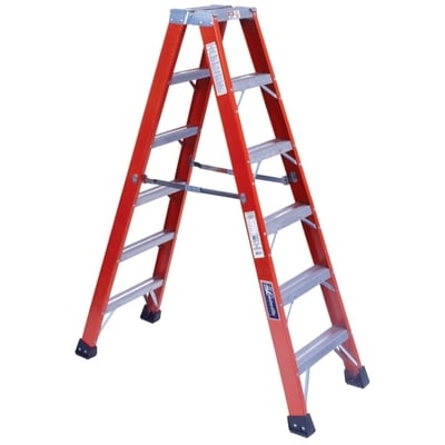FM1400HD Series BruteTM 375 Twin Front Fiberglass Ladders - All Sizes