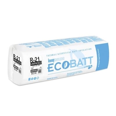 Knauf Ecobatt R-21 Unfaced Fiberglass Insulation Batts 5.5 x 16 x 96 (Master Pack of 4)