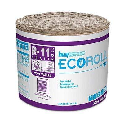 Knauf Ecoroll R-11 Kraft Faced Fiberglass Insulation Roll - All sizes Roll