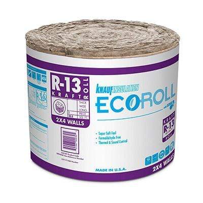 Knauf Ecoroll R-13 Kraft Faced Fiberglass Insulation Roll - All sizes Roll