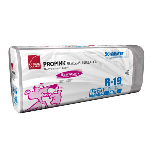 Owens Corning EcoTouch R19 Paperfaced Sonobatt 6.25 in x 24 in x 48 in Batts in Bag Insulation Owens Corning