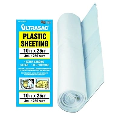 10ft x 25ft Poly Sheeting Extra Strong 3ml - Aluf Plastics
