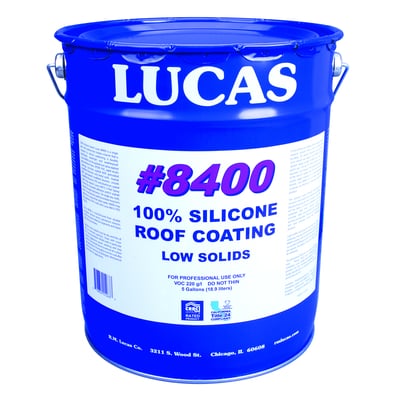 Lucas #8400 100% Silicone Roof Coating - Low Solids