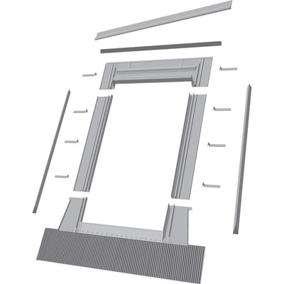 Fakro Aluminum High-Profile Tile Roof Flashing Kit for Curb Mount Skylight