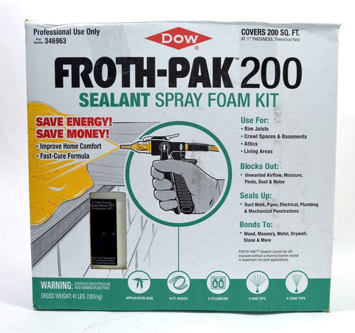 DOW FROTH-PAK 200 Board-Foot Kit, Class A (1.75 PCF) 9 Kits Froth-Pak