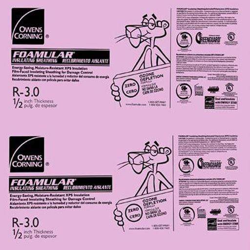 Owens Corning FOAMULAR 150 XPS 4ft x 8ft Insulation Board - All Sizes 1/2 in Owens Corning